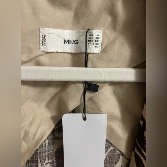 MNG Mango Linen Blend Tropical Print Notch Collar Oversized Blazer XXS NWT - Picture 2 of 6